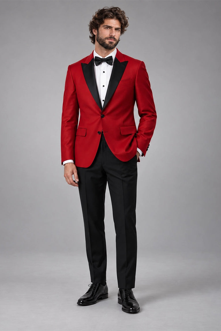Men's Red And Black 2 Piece Tuxedo - Suit Heritage