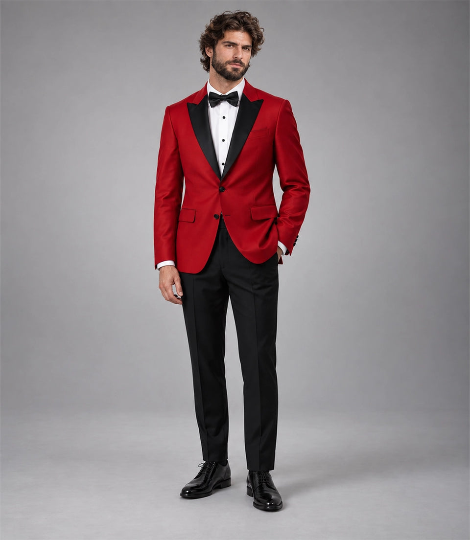 Men's Red And Black 2 Piece Tuxedo - Suit Heritage