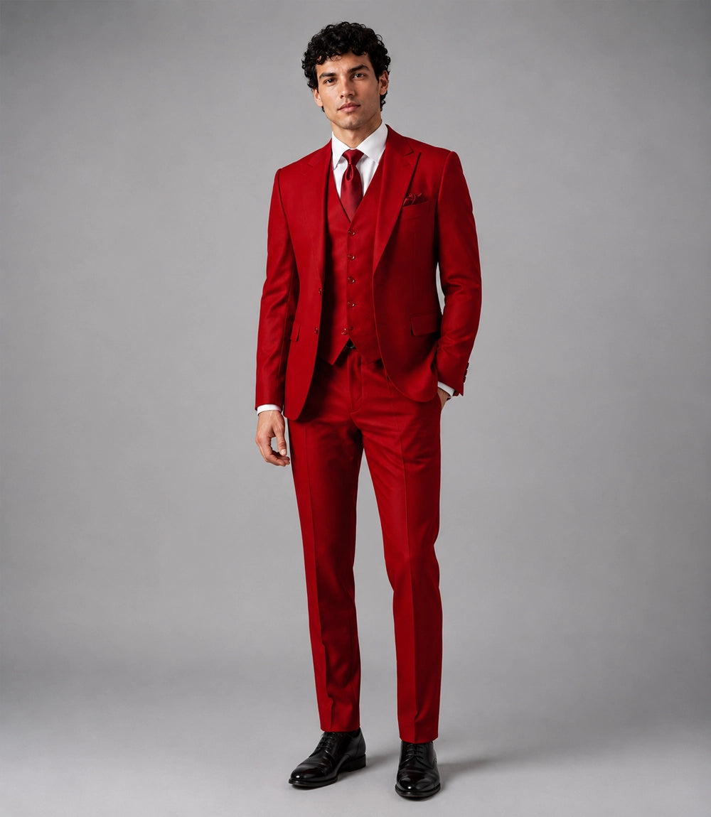 Men's Red Formal Wedding 3 Piece Suit - Suit Heritage