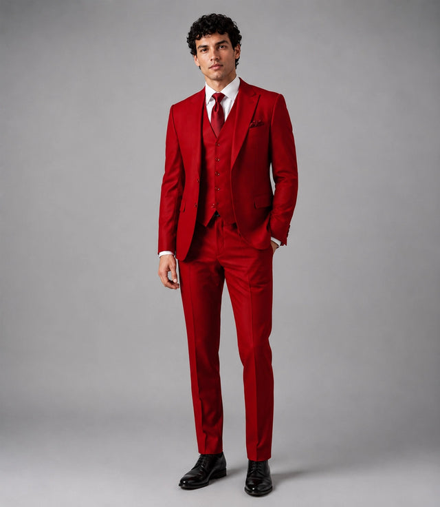 Men's Red Formal Wedding 3 Piece Suit - Suit Heritage