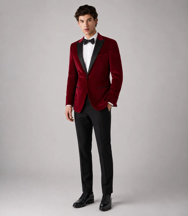 Men’s Red Velvet Tuxedo - Suit Heritage