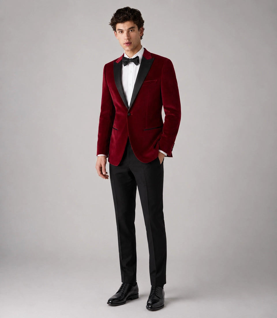 Men’s Red Velvet Tuxedo - Suit Heritage