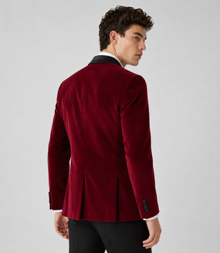 Men’s Red Velvet Tuxedo Back - Suit Heritage