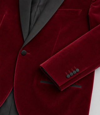 Men’s Red Velvet Tuxedo Fabric - Suit Heritage