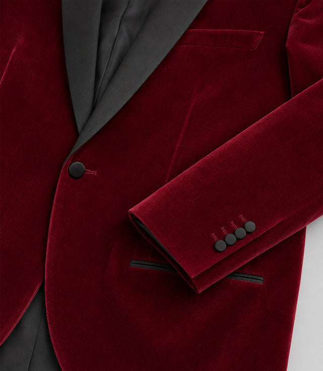 Men’s Red Velvet Tuxedo Fabric - Suit Heritage