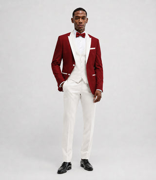 Men's Red and White 3 Piece Tuxedo - Suit Heritage
