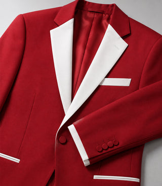 Men's Red and White 3 Piece Tuxedo Fabric - Suit Heritage