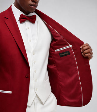 Men's Red and White 3 Piece Tuxedo Inner - Suit Heritage