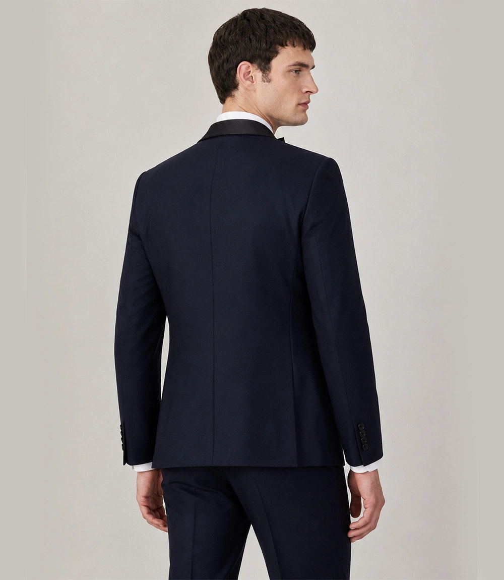 Men's Regular Fit Navy Shawl Lapel Tuxedo Back - Suit Heritage