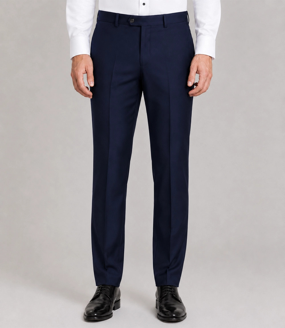Men's Regular Fit Navy Shawl Lapel Tuxedo Pant - Suit Heritage