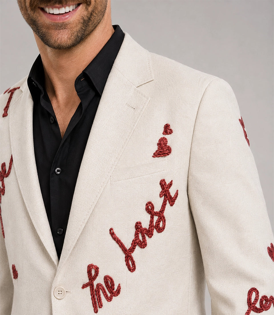 Men's Save the Last Dance Hand Embroidered Suit Closeup - Suit Heritage