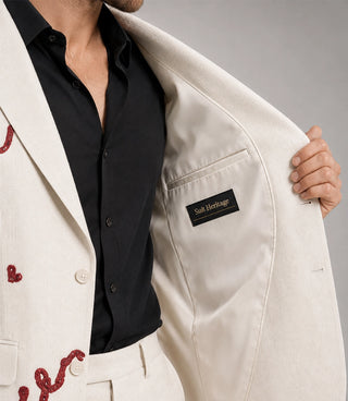 Men's Save the Last Dance Hand Embroidered Suit Inner - Suit Heritage