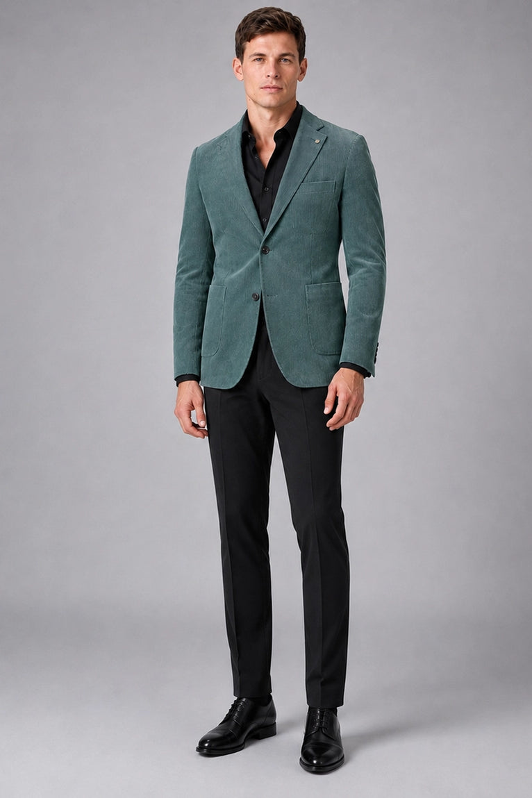 Men's Sea Green Corduroy 2 Piece Suit - Suit Heritage