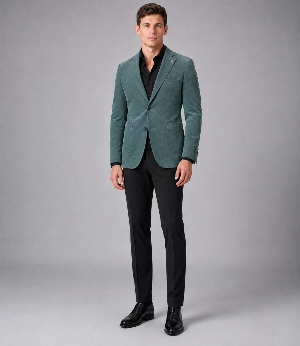 Men's Sea Green Corduroy 2 Piece Suit - Suit Heritage
