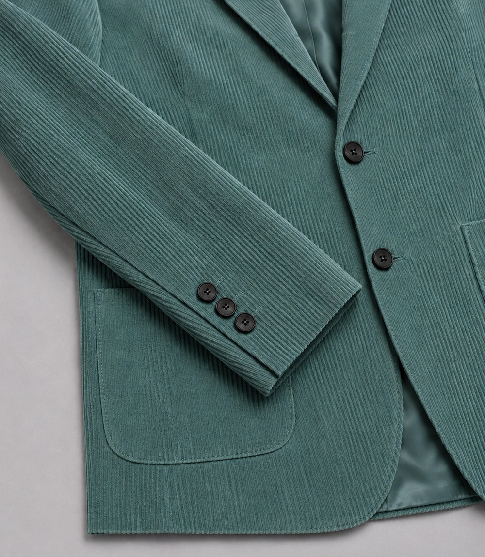 Men's Sea Green Corduroy 2 Piece Suit Blazer - Suit Heritage