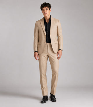 Men's Solid Beige 2 Piece Suit - Suit Heritage