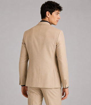 Men's Solid Beige 2 Piece Suit Back - Suit Heritage
