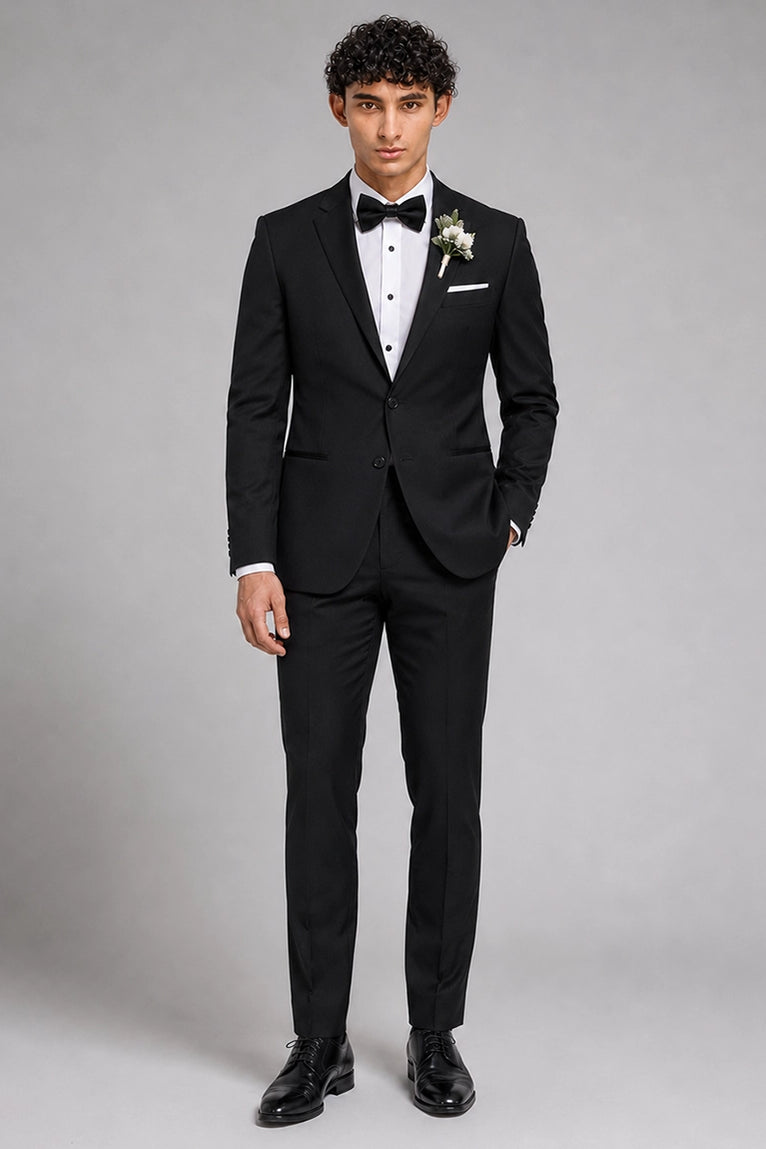 Men's Solid Black Groomsmen Suit -  Suit Heritage
