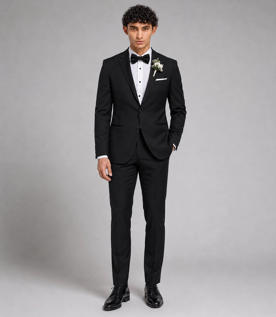 Men's Solid Black Groomsmen Suit -  Suit Heritage