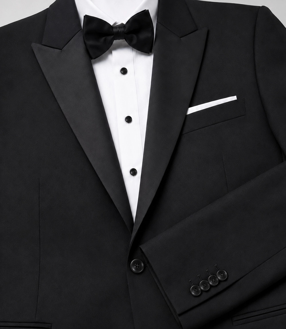 Men's Solid Black Groomsmen Suit Fabric  -  Suit Heritage