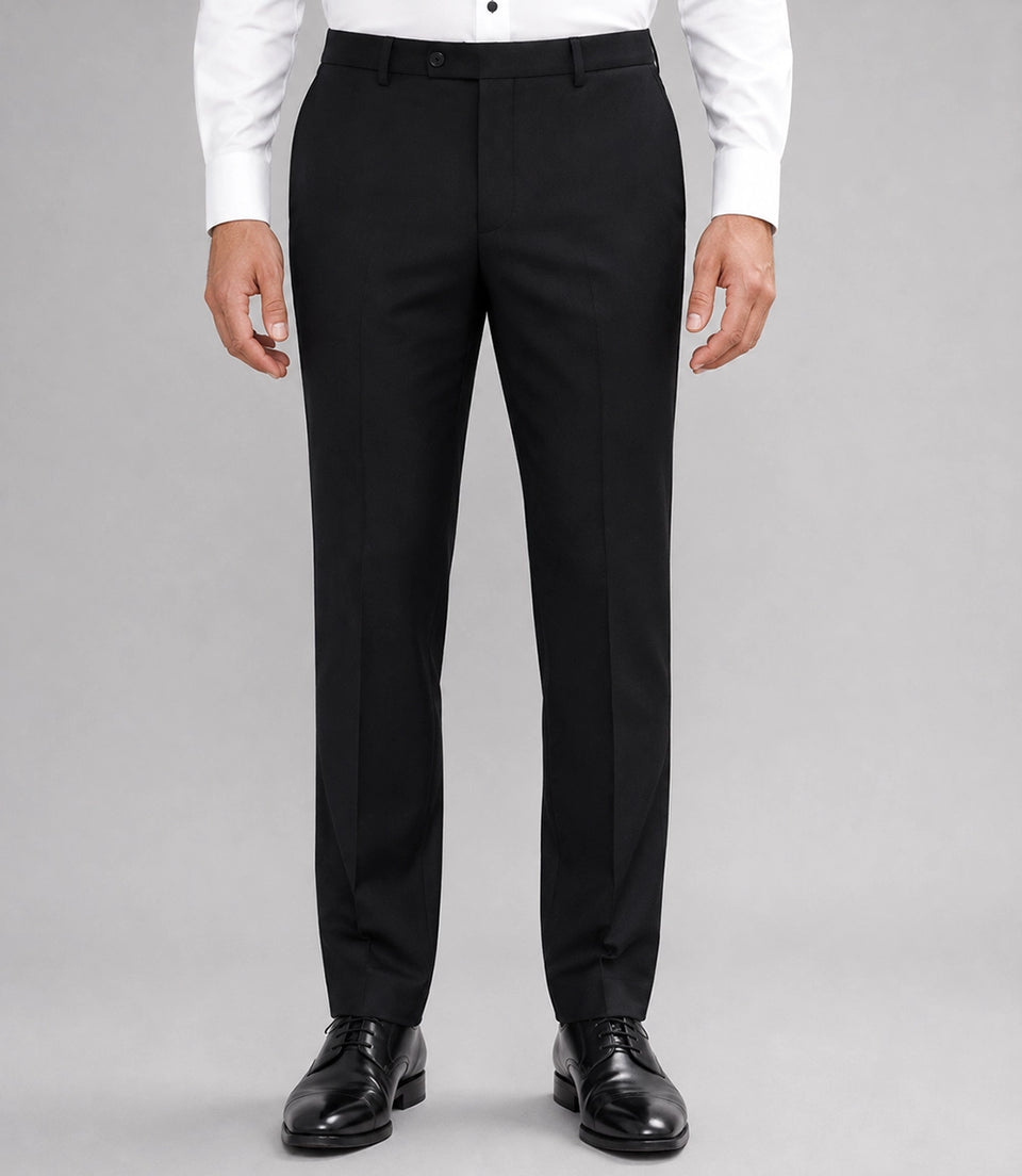 Men's Solid Black Groomsmen Suit Pant  -  Suit Heritage