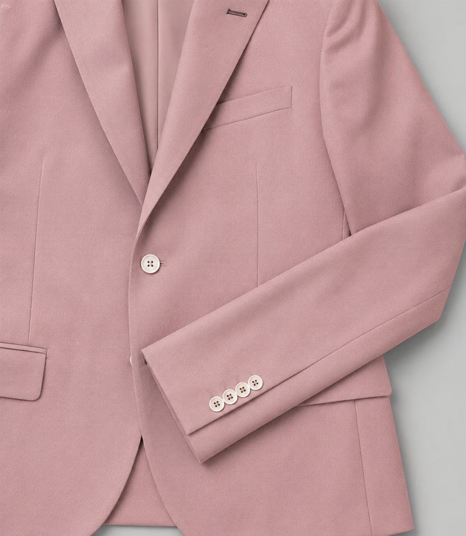 Men's Solid Pink Polyester 3 Piece Suit Fabric - Suit Heritage