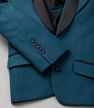 Men's Solid Teal 3 Piece Tuxedo Fabric - Suit Heritage