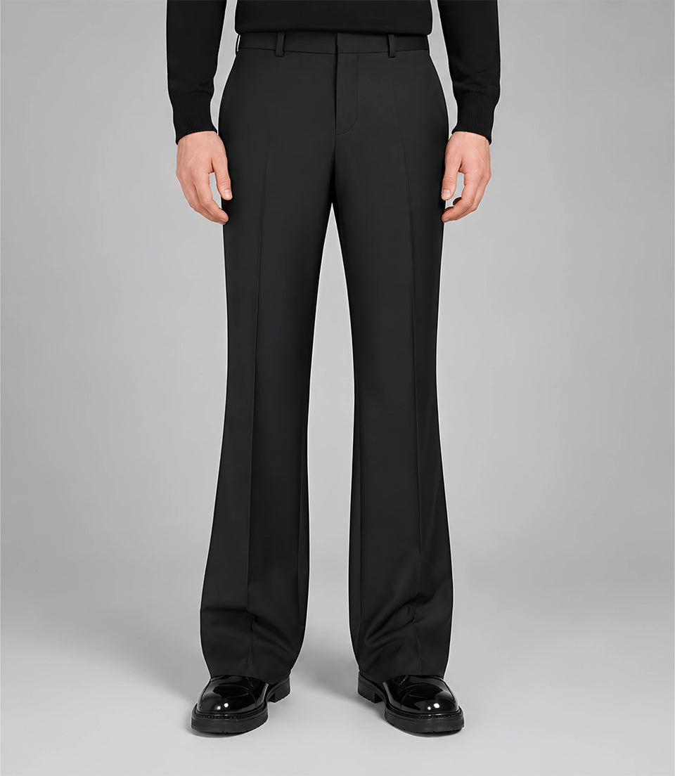 Men's Studded Black Cotton Suit Pant - Suit Heritage