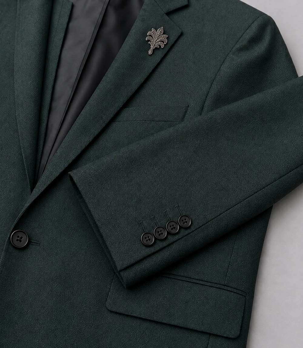 Men's Tailored Green Formal Wedding 3 Piece Suit Material - Suit Heritage