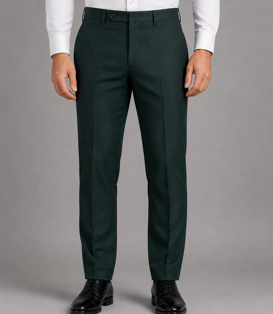 Men's Tailored Green Formal Wedding 3 Piece Suit Pant - Suit Heritage