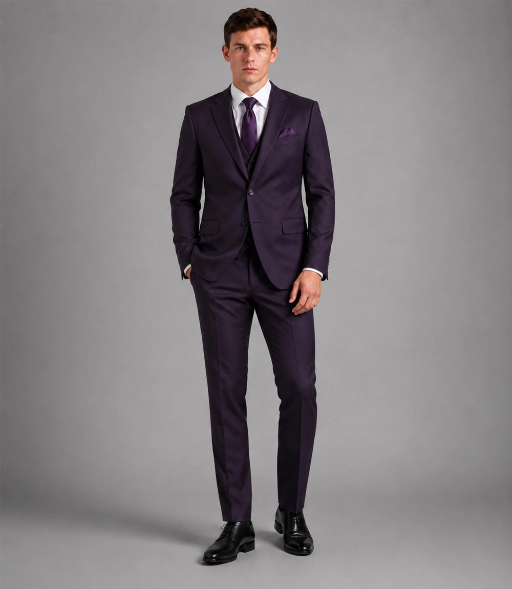 Men's Tailored Purple Wedding 3 Piece Suit - Suit Heritage