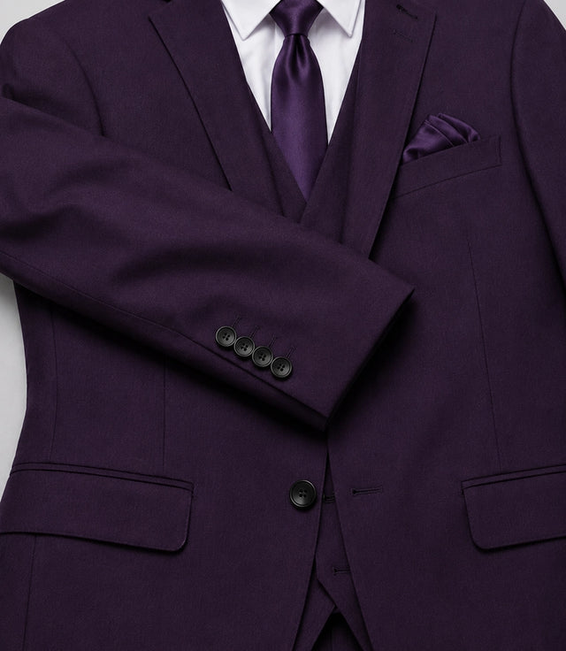 Men's Tailored Purple Wedding 3 Piece Suit Fabric - Suit Heritage