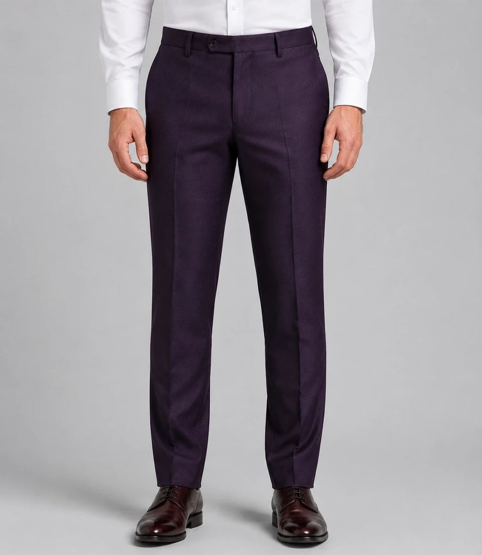 Men's Tailored Purple Wedding 3 Piece Suit Pant - Suit Heritage