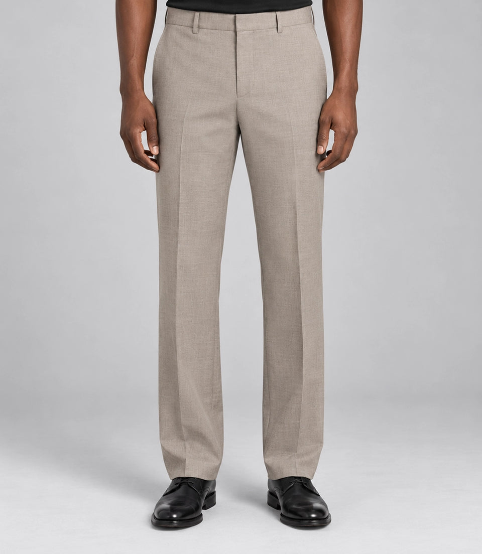 Men's Taupe Solid Casual Suit Pant  -  Suit Heritage