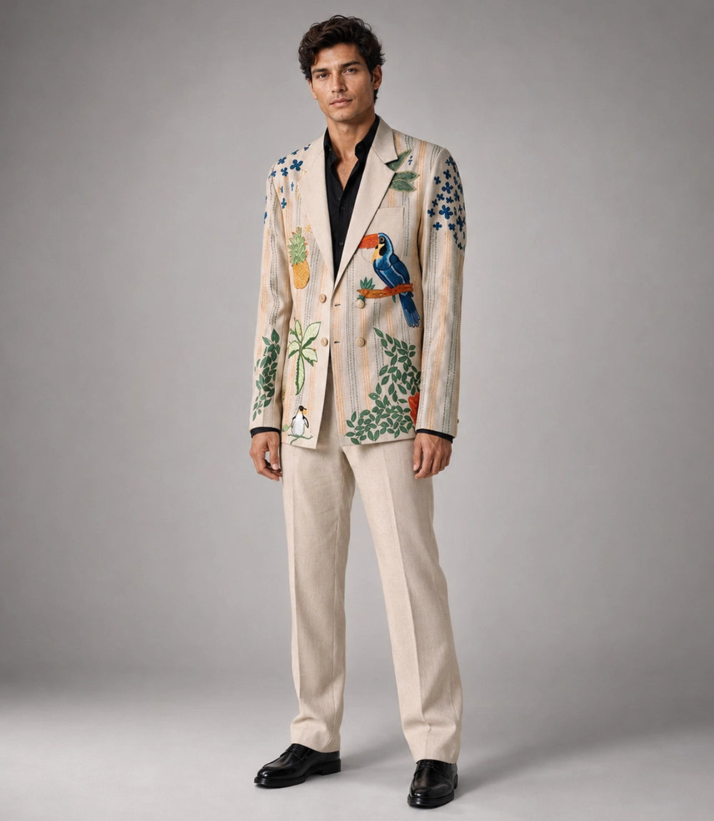 Men's Tropical Hand Embroidered Suit - Suit Heritage