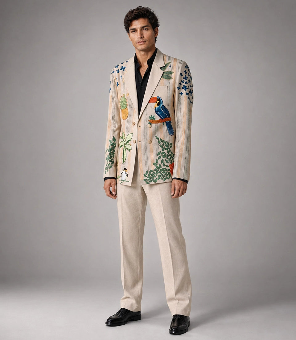 Men's Tropical Hand Embroidered Suit - Suit Heritage
