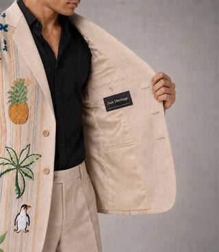 Men's Tropical Hand Embroidered Suit Inner - Suit Heritage