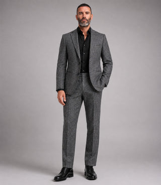 Men's Tweed Donegal Dark Grey 2 Piece Suit - Suit Heritage