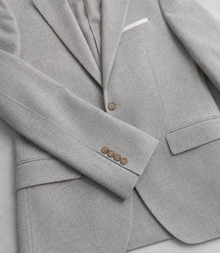 Men's Tweed Solid Light Grey 3 Piece Suit Fabric - Suit Heritage