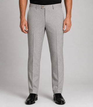 Men's Tweed Solid Light Grey 3 Piece Suit Pant - Suit Heritage