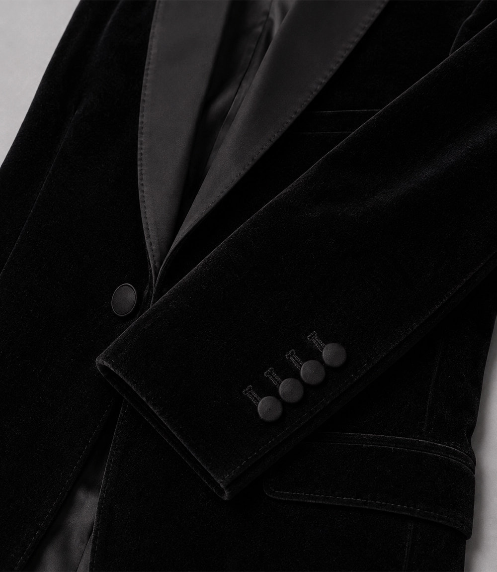 Men's Velvet Black Tie Event Tuxedo Fabric - Suit Heritage