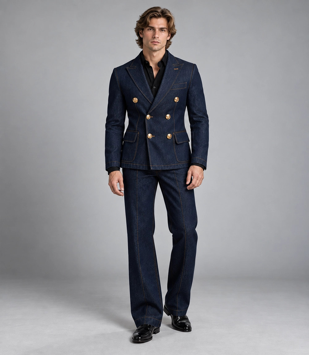 Men's Vintage Denim Suit - Suit Heritage