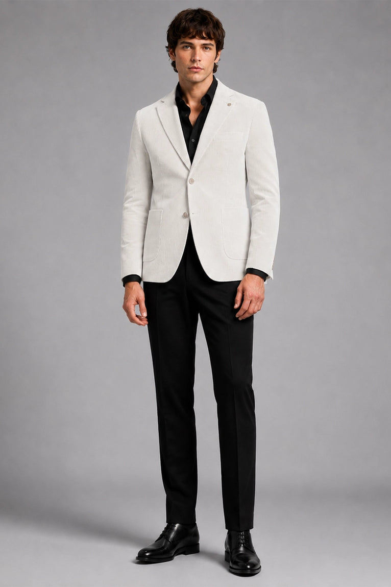 Men's White Corduroy 2 Piece Suit - Suit Heritage