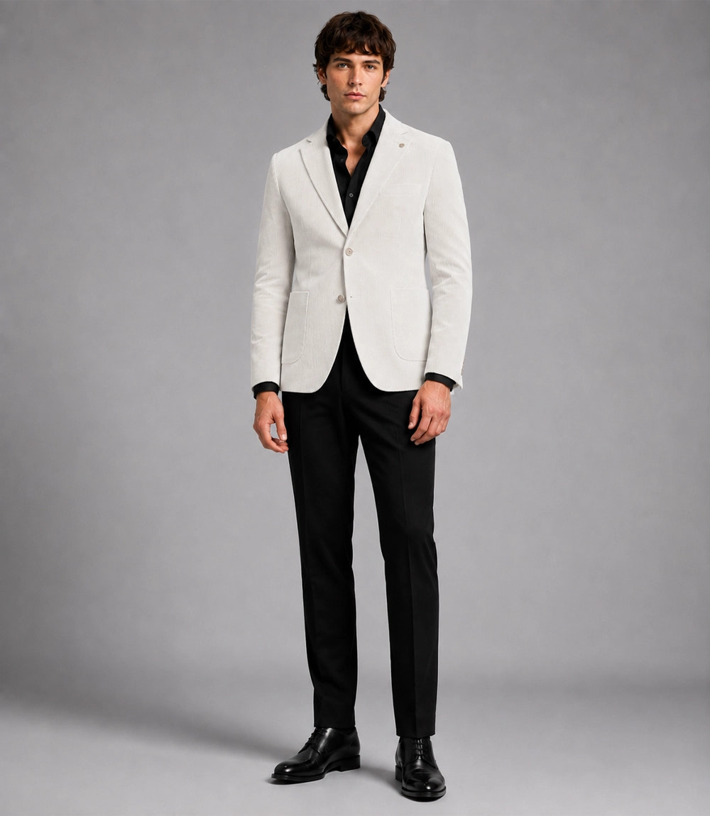 Men's White Corduroy 2 Piece Suit - Suit Heritage