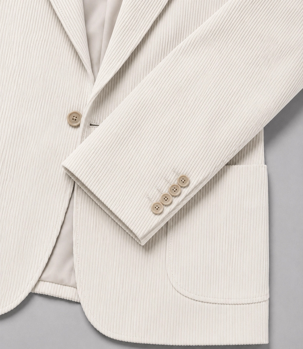 Men's White Corduroy 2 Piece Suit Blazer - Suit Heritage