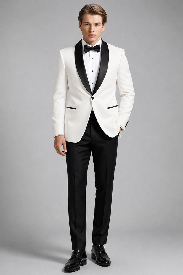 Men's White Groomsmen Tuxedo -  Suit Heritage