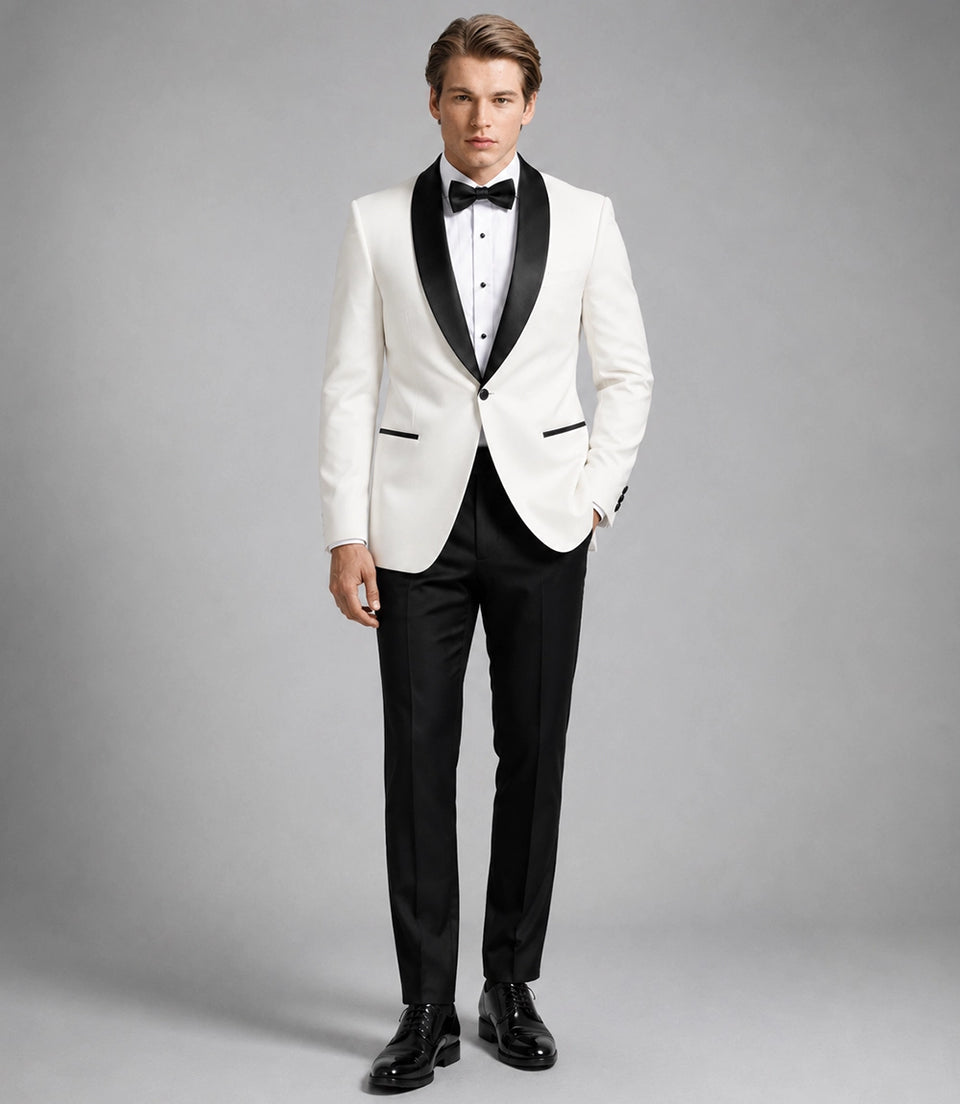 Men's White Groomsmen Tuxedo -  Suit Heritage