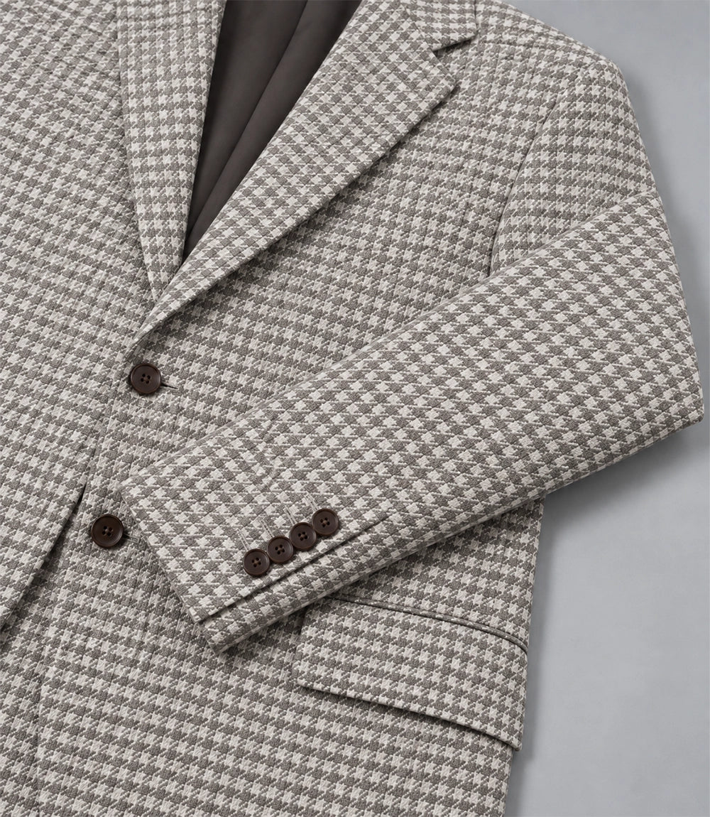 Men's White Houndstooth 2 Piece Suit Blazer - Suit Heritage