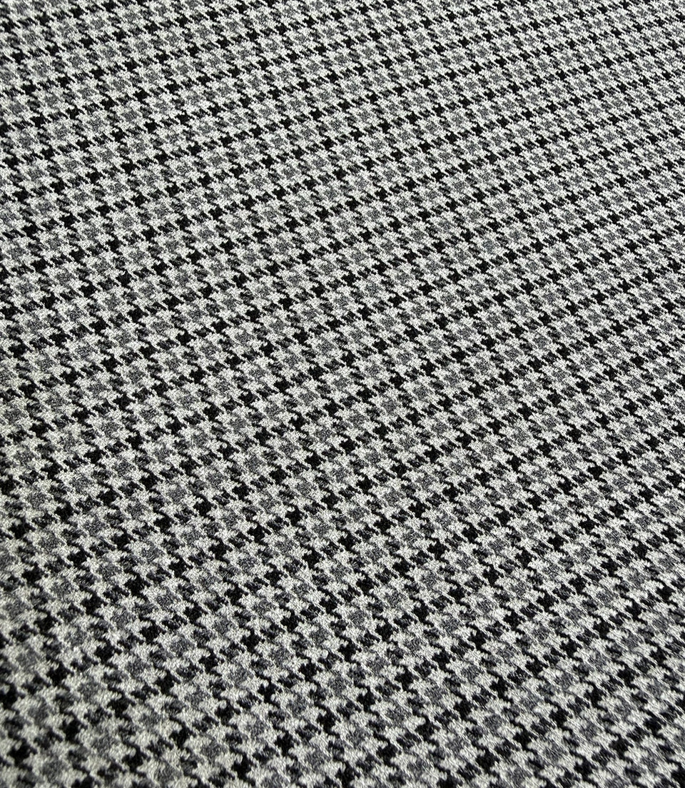 Men's White Houndstooth Double Breasted Suit Fabric Swatch - Suit Heritage