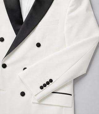 Men's White Peak Lapel Double Breasted Tuxedo Fabric - Suit Heritage